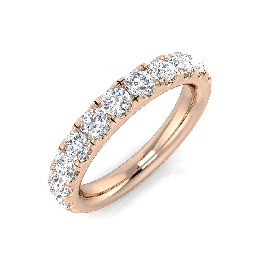 Diamond 11 Stone Eternity Ring 1.00ct F-VS Quality in 18k Rose Gold - My Jewel World