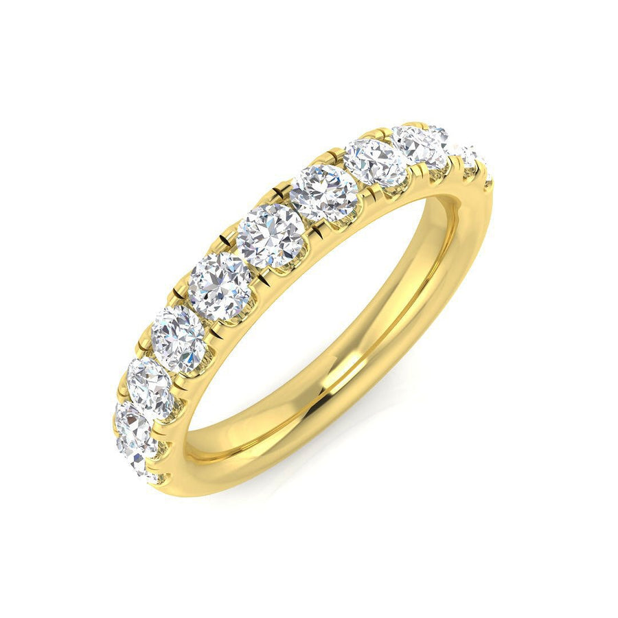 Diamond 11 Stone Eternity Ring 1.00ct F-VS Quality in 18k Yellow Gold - My Jewel World