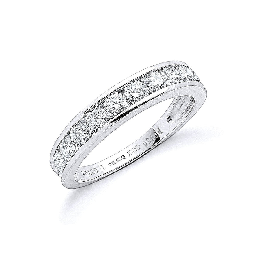 Diamond 11 Stone Eternity Ring 1.00ct H-VS Quality in Platinum - My Jewel World