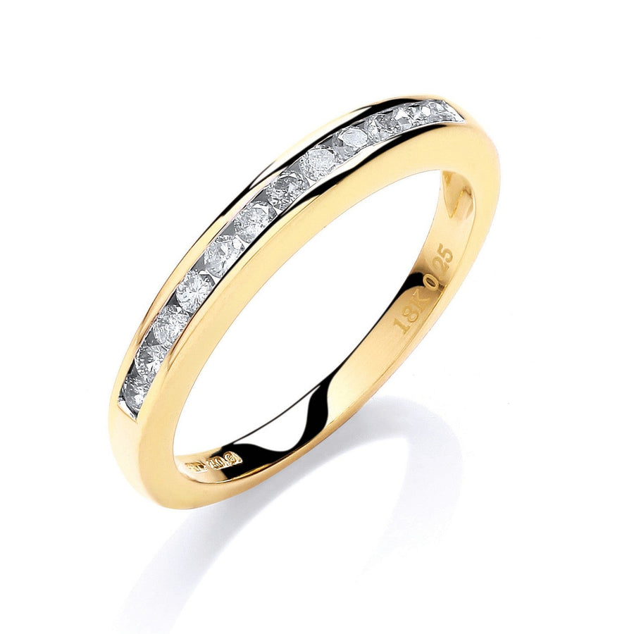 Diamond 12 Stone Eternity Ring 0.25ct H-SI Quality in 18K Yellow Gold - My Jewel World