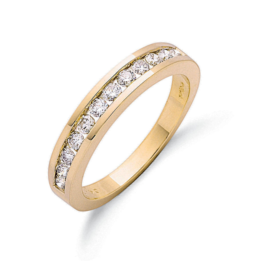 Diamond 12 Stone Eternity Ring 0.50ct H-SI Quality in 9K Yellow Gold - My Jewel World