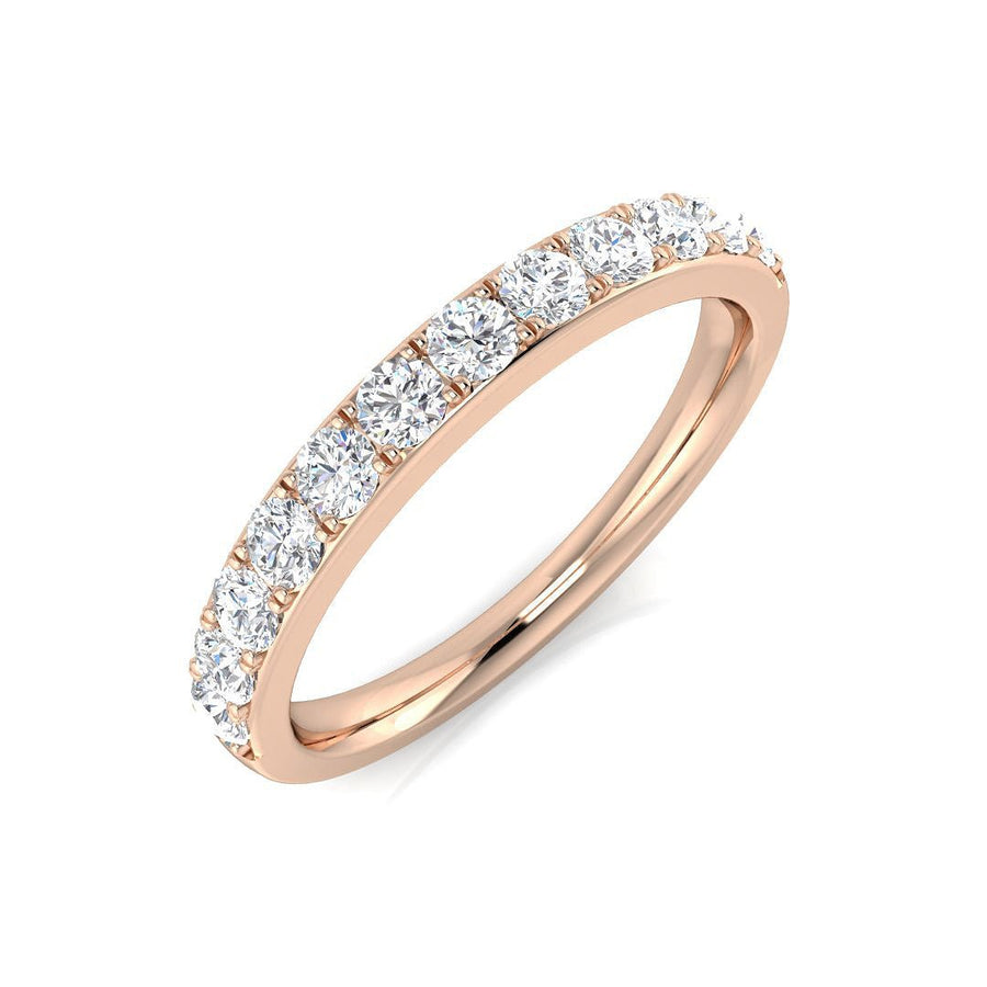 Diamond 12 Stone Eternity Ring 0.55ct F-VS Quality in 18k Rose Gold - My Jewel World