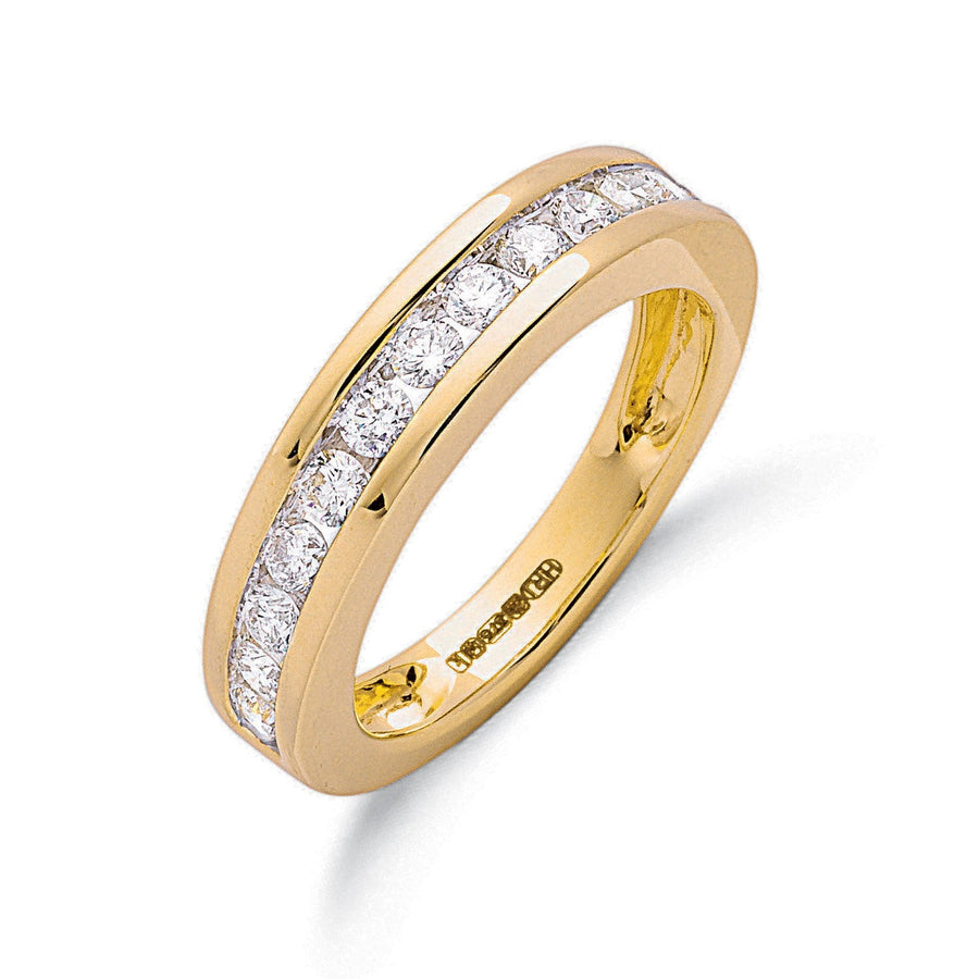 Diamond 12 Stone Eternity Ring 0.75ct H-SI Quality in 9K Yellow Gold - My Jewel World