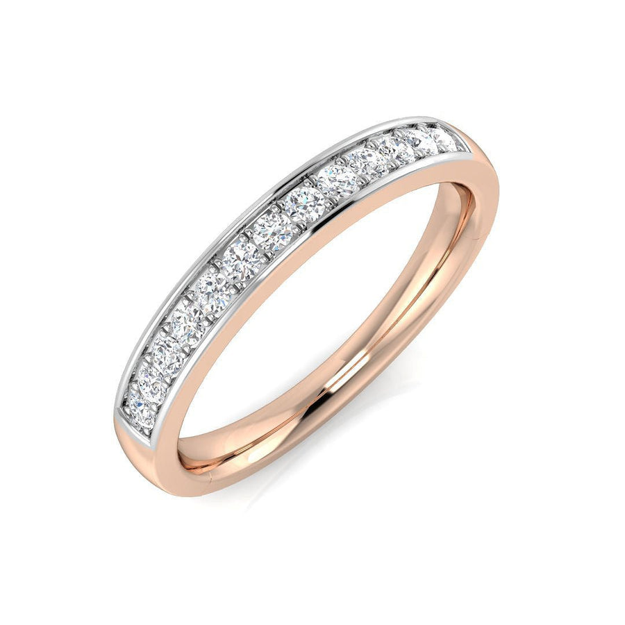 Diamond 13 Stone Eternity Ring 0.20ct F-VS Quality in 18k Rose Gold - My Jewel World