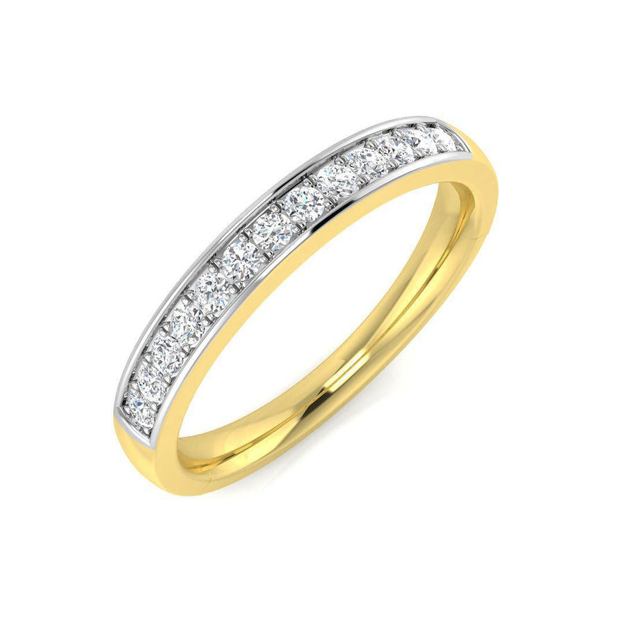 Diamond 13 Stone Eternity Ring 0.20ct F-VS Quality in 18k Yellow Gold - My Jewel World