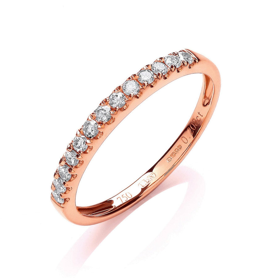 Diamond 13 Stone Eternity Ring 0.20ct H-SI Quality in 18K Rose Gold - My Jewel World