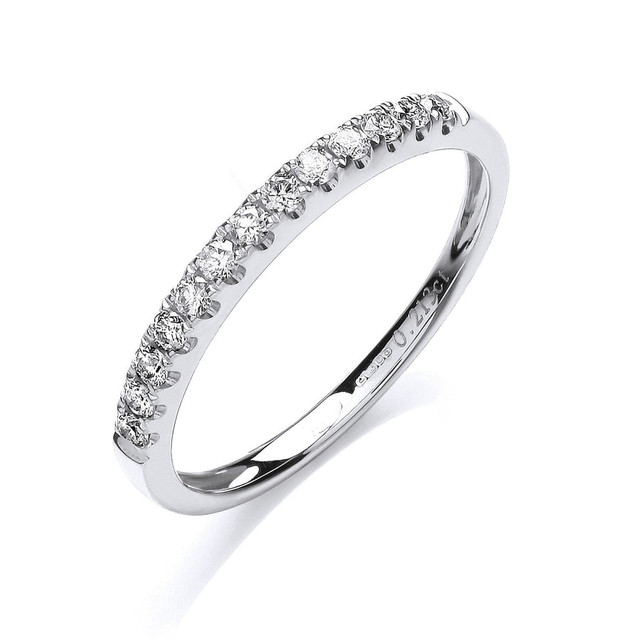 Diamond 13 Stone Eternity Ring 0.20ct H-SI Quality in 18K White Gold - My Jewel World