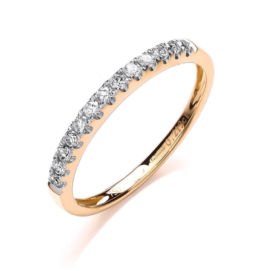 Diamond 13 Stone Eternity Ring 0.20ct H-SI Quality in 18K Yellow Gold - My Jewel World
