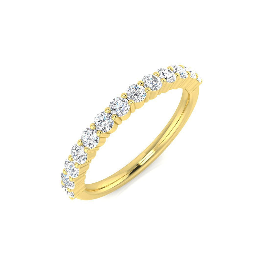 Diamond 13 Stone Eternity Ring 0.50ct F-VS Quality in 18k Yellow Gold - My Jewel World