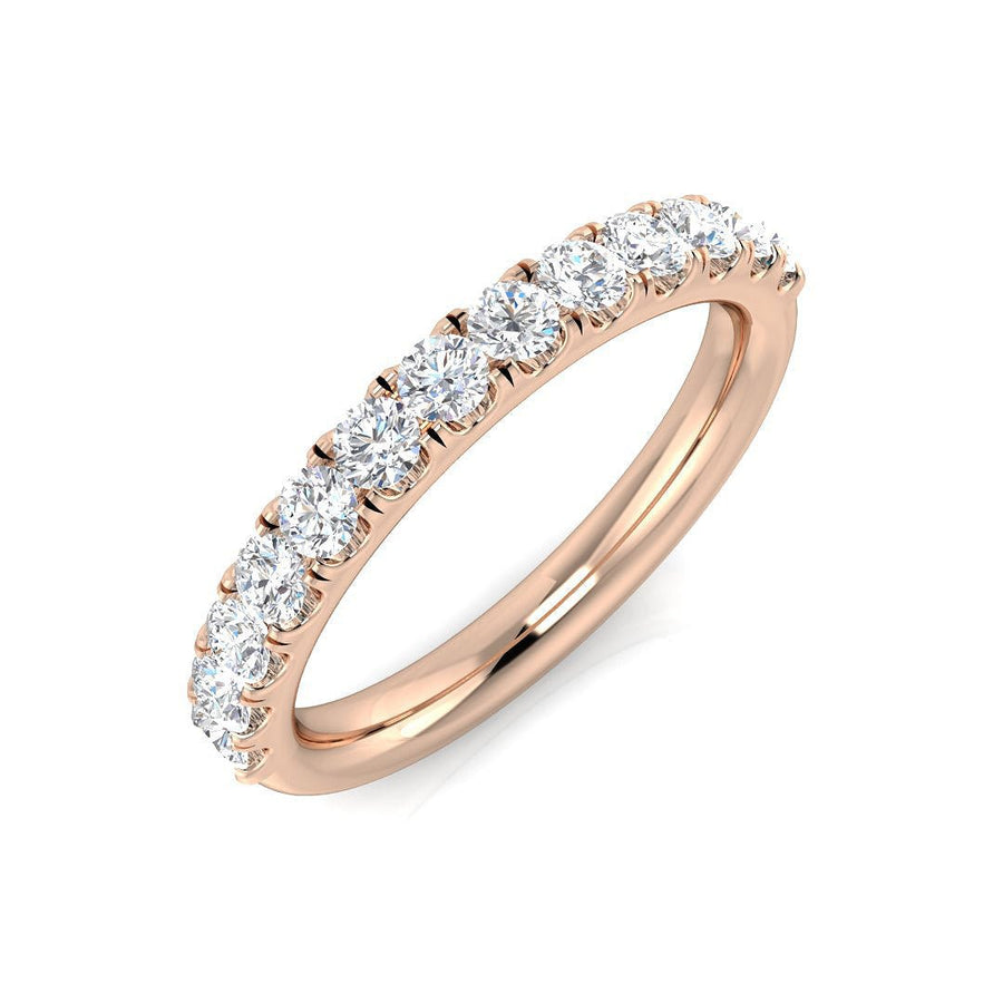 Diamond 13 Stone Eternity Ring 0.60ct F-VS Quality in 18k Rose Gold - My Jewel World