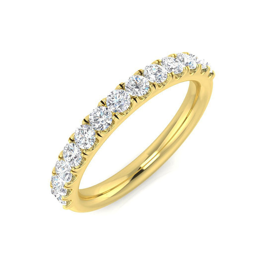 Diamond 13 Stone Eternity Ring 0.60ct F-VS Quality in 18k Yellow Gold - My Jewel World