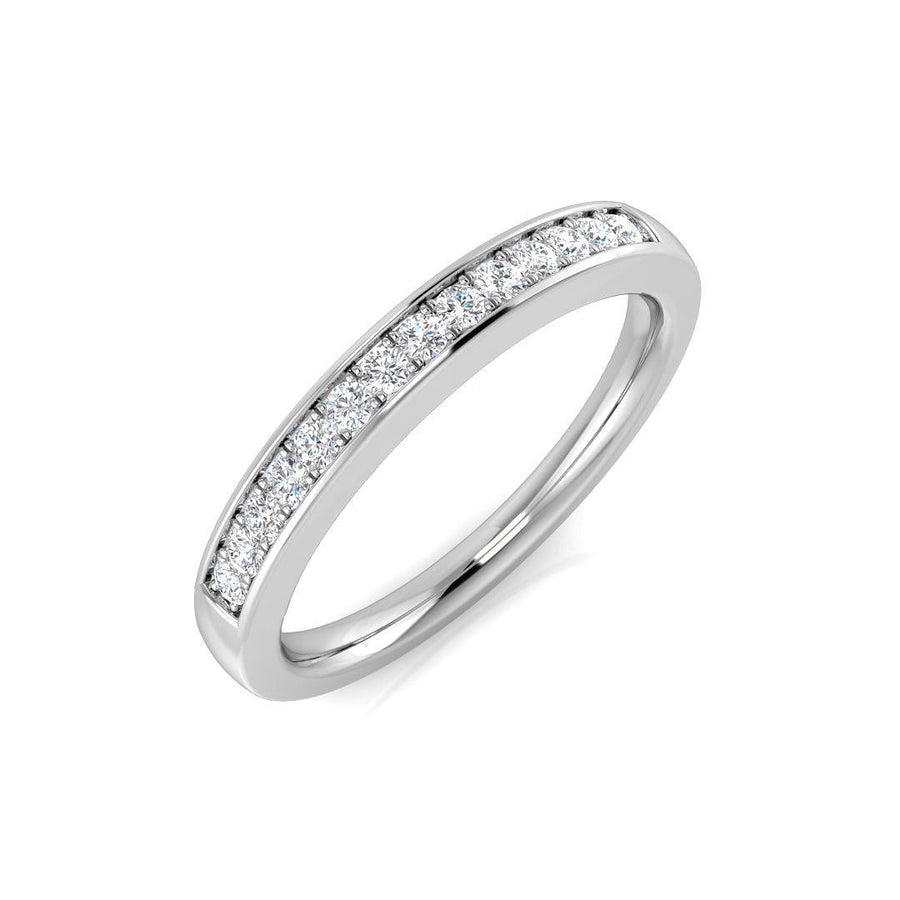 Diamond 14 Stone Eternity Ring 0.15ct F-VS Quality in 18k White Gold - My Jewel World