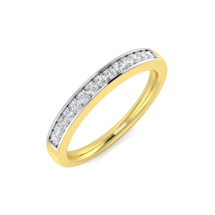 Diamond 14 Stone Eternity Ring 0.15ct F-VS Quality in 18k Yellow Gold - My Jewel World