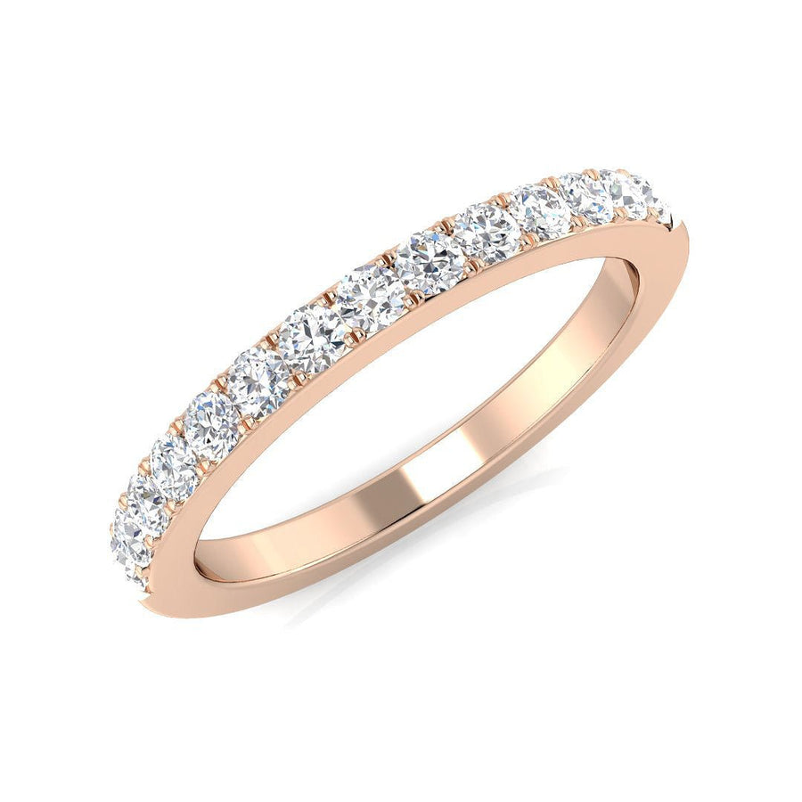 Diamond 14 Stone Eternity Ring 0.35ct F-VS Quality in 18k Rose Gold - My Jewel World