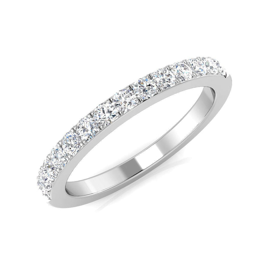 Diamond 14 Stone Eternity Ring 0.35ct F-VS Quality in 18k White Gold - My Jewel World