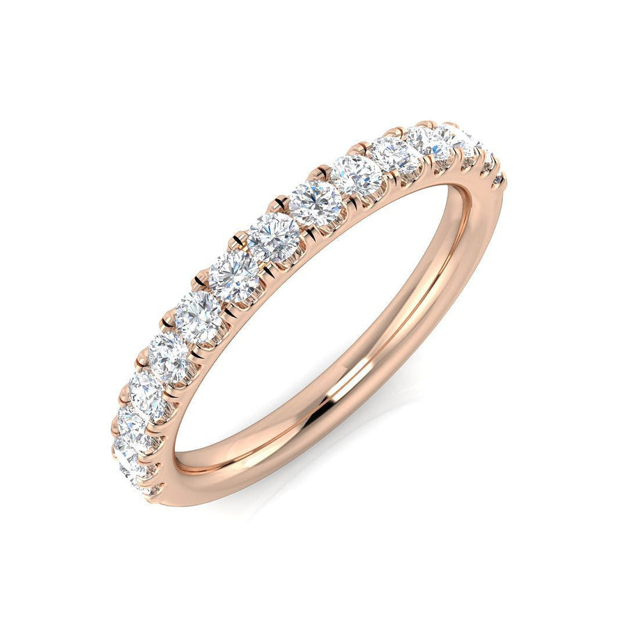 Diamond 15 Stone Eternity Ring 0.45ct F-VS Quality in 18k Rose Gold - My Jewel World