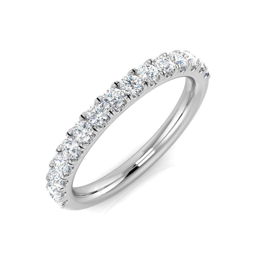 Diamond 15 Stone Eternity Ring 0.45ct F-VS Quality in 18k White Gold - My Jewel World