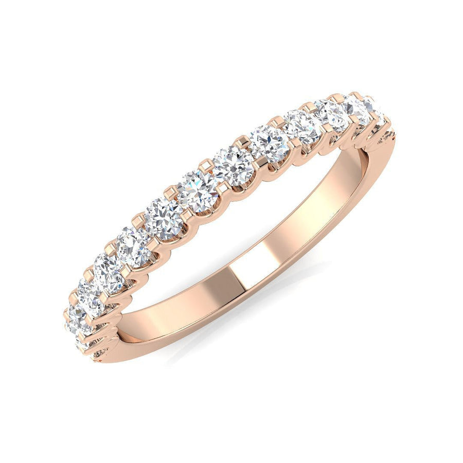 Diamond 15 Stone Eternity Ring 0.50ct F-VS Quality in 18k Rose Gold - My Jewel World