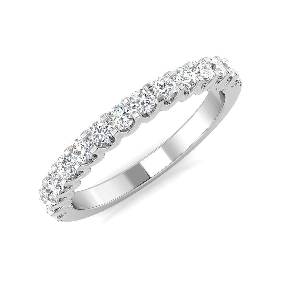 Diamond 15 Stone Eternity Ring 0.50ct F-VS Quality in 18k White Gold - My Jewel World