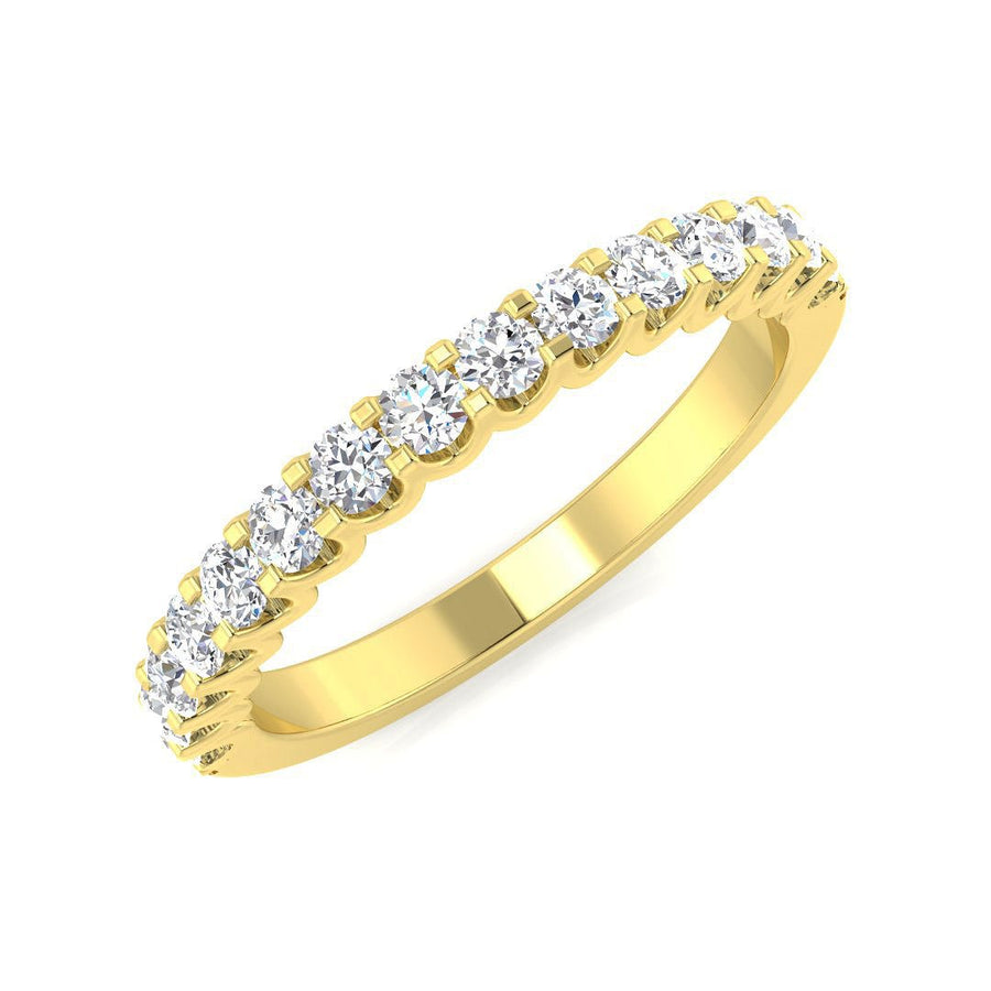 Diamond 15 Stone Eternity Ring 0.50ct F-VS Quality in 18k Yellow Gold - My Jewel World