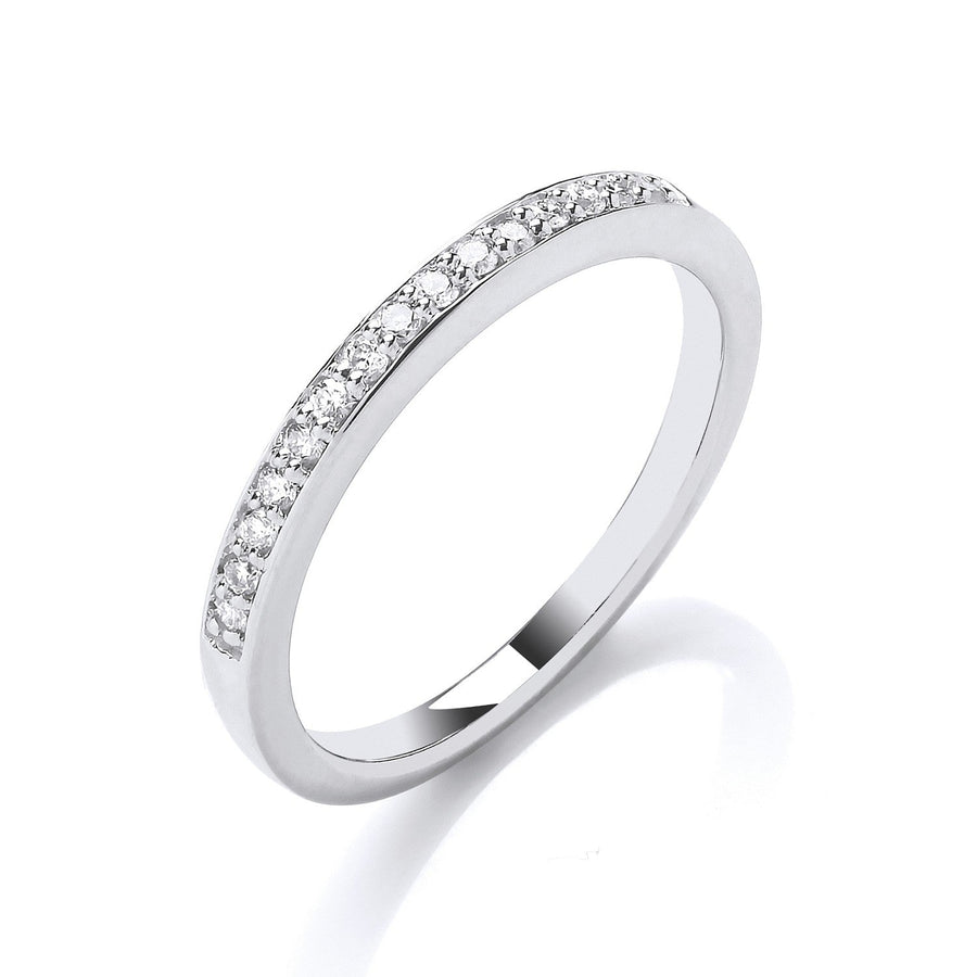 Diamond 16 Stone Eternity Ring 0.14ct H-SI Quality in 18K White Gold - My Jewel World