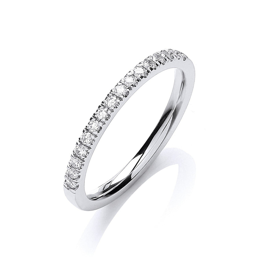 Diamond 16 Stone Eternity Ring 0.20ct H-VS in 18K White Gold - My Jewel World