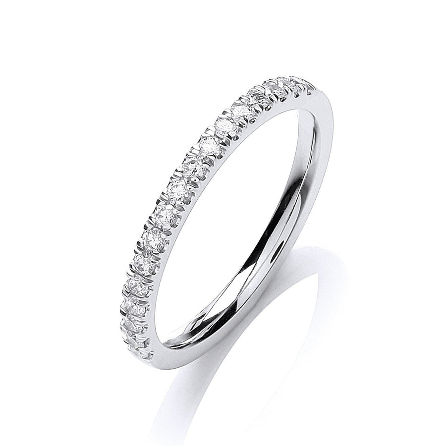 Diamond 16 Stone Eternity Ring 0.25ct H-VS in 18K White Gold - My Jewel World