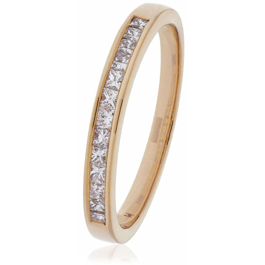 Diamond 16 Stone Eternity Ring 0.50ct F-VS Quality in 18k Rose Gold - My Jewel World