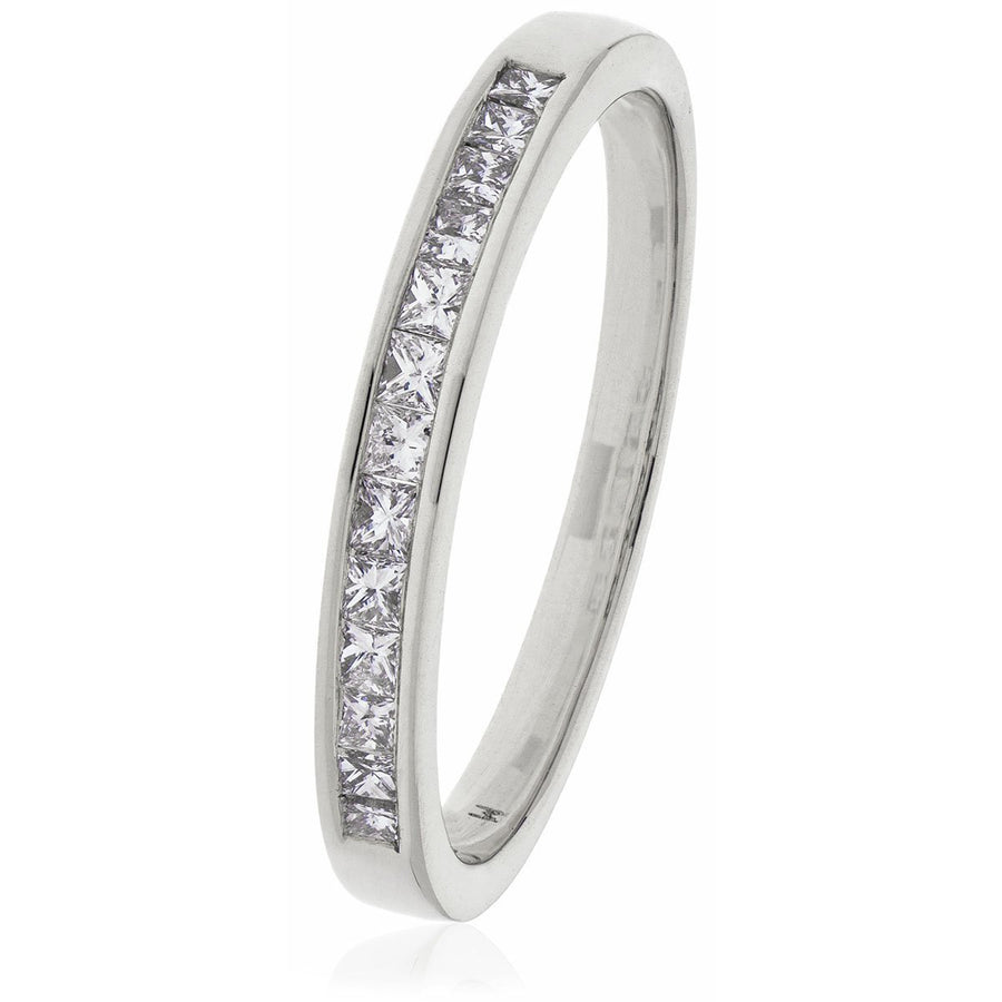 Diamond 16 Stone Eternity Ring 0.50ct F-VS Quality in 18k White Gold - My Jewel World