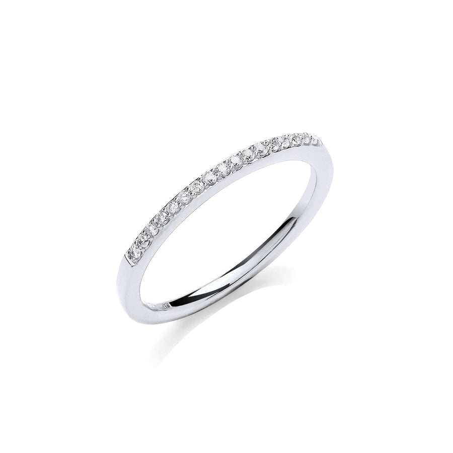 Diamond 17 Stone Eternity Ring 0.10ct H-SI Quality in 9K White Gold - My Jewel World
