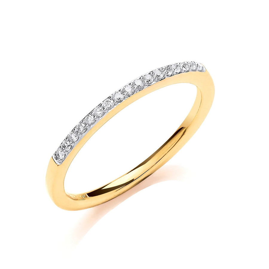 Diamond 17 Stone Eternity Ring 0.10ct H-SI Quality in 9K Yellow Gold - My Jewel World
