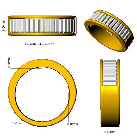 Diamond 17 Stone Eternity Ring 1.30ct F-VS Quality in 18k White Gold - My Jewel World