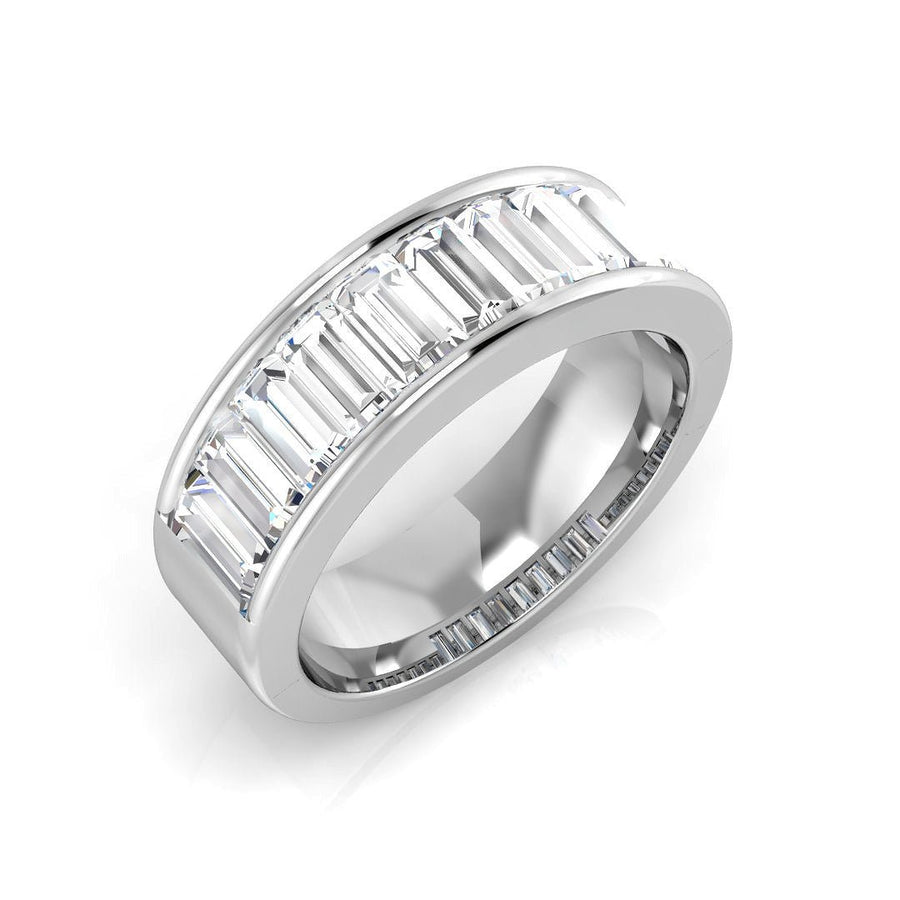 Diamond 17 Stone Eternity Ring 1.30ct F-VS Quality in 18k White Gold - My Jewel World