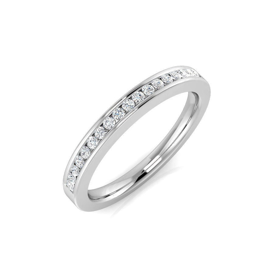 Diamond 18 Stone Eternity Ring 0.15ct F-VS Quality in 18k White Gold - My Jewel World