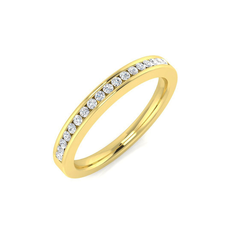 Diamond 18 Stone Eternity Ring 0.15ct F-VS Quality in 18k Yellow Gold - My Jewel World