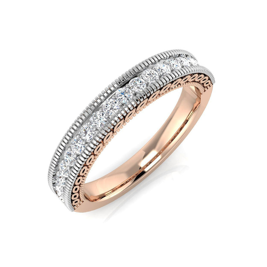 Diamond 18 Stone Eternity Ring 0.30ct F-VS Quality in 18k Rose Gold - My Jewel World