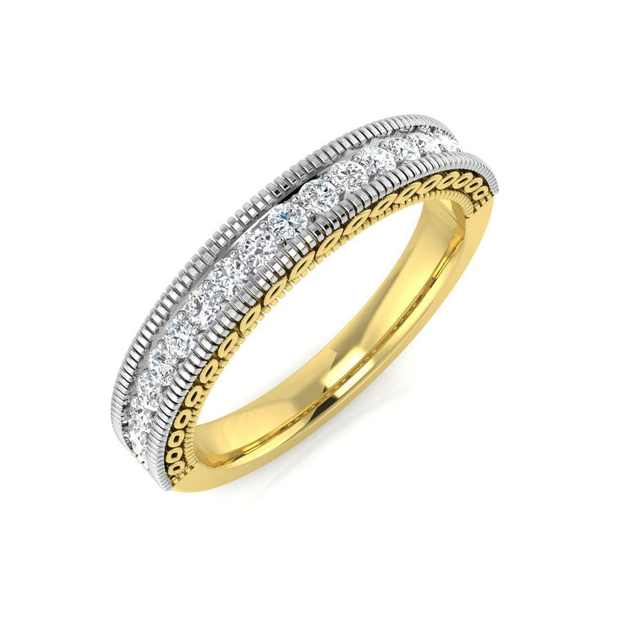 Diamond 18 Stone Eternity Ring 0.30ct F-VS Quality in 18k Yellow Gold - My Jewel World