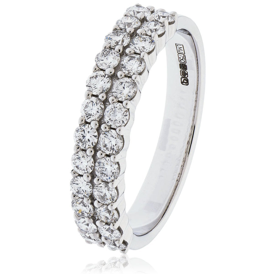 Diamond 18 Stone Eternity Ring 1.55ct F-VS Quality in 18k White Gold - My Jewel World