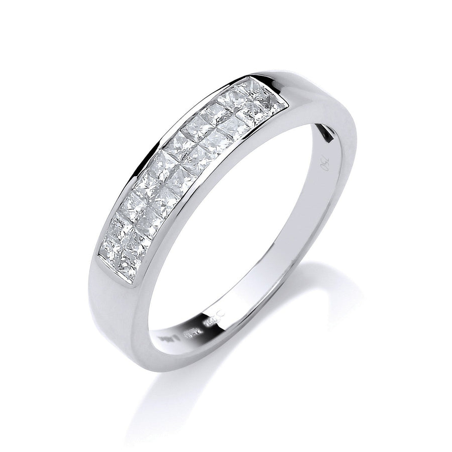 Diamond 20 Stone Eternity Ring 0.50ct H-VS Quality in 18K White Gold - My Jewel World