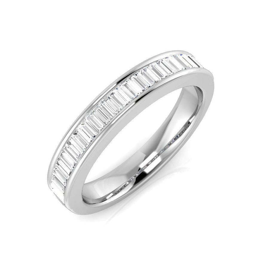 Diamond 20 Stone Eternity Ring 0.75ct F-VS Quality in 18k White Gold - My Jewel World