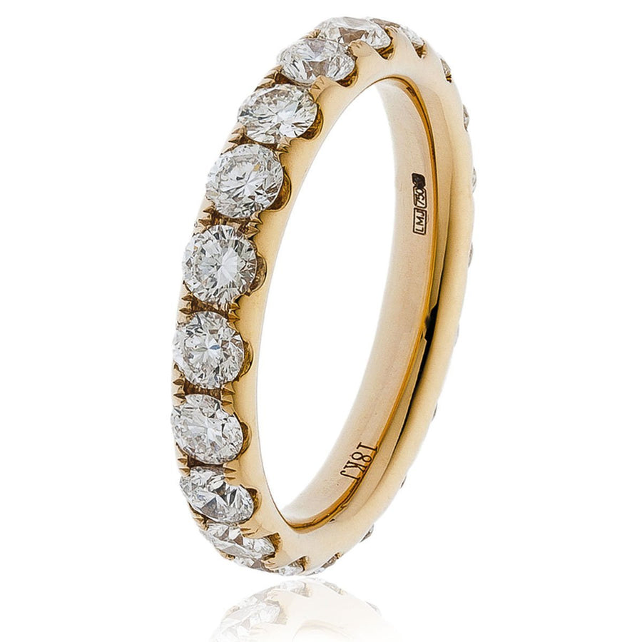 Diamond 20 Stone Full Eternity Ring 2.00ct F-VS Quality 18k Rose Gold - My Jewel World