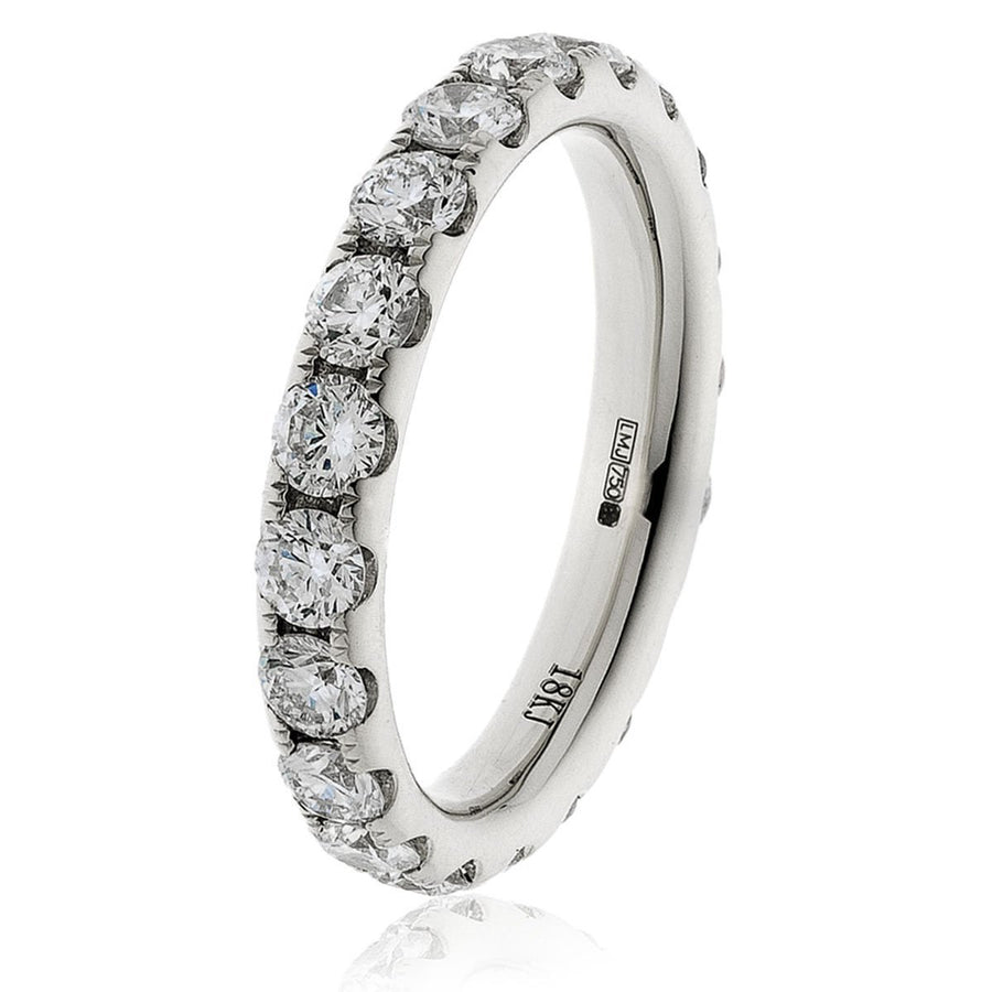 Diamond 20 Stone Full Eternity Ring 2.00ct F-VS Quality 18k White Gold - My Jewel World