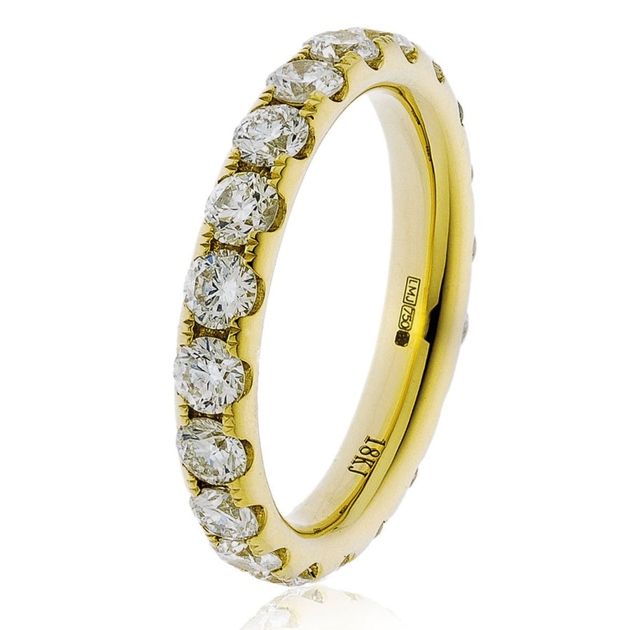 Diamond 20 Stone Full Eternity Ring 2.00ct F-VS Quality 18k Yellow Gold - My Jewel World