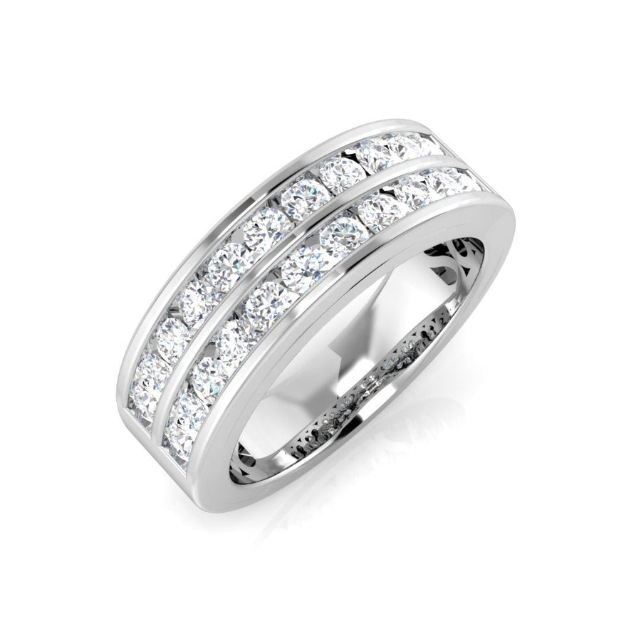 Diamond 22 Stone Eternity Ring 0.75ct F-VS Quality in 18k White Gold - My Jewel World