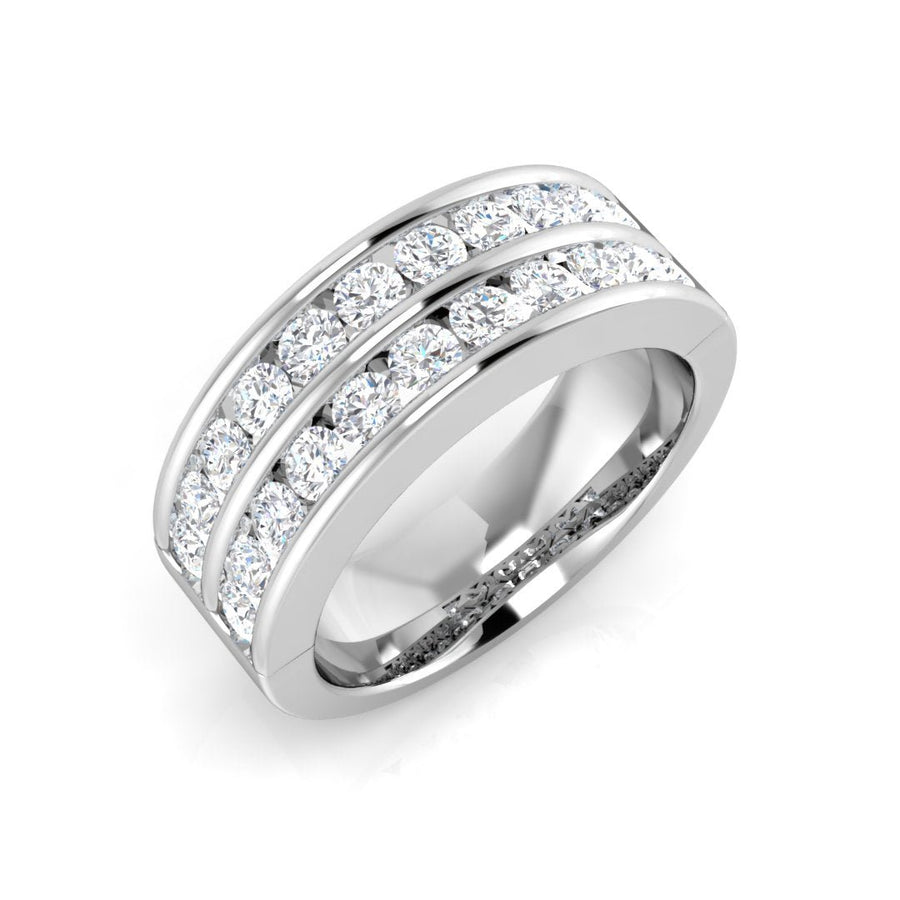 Diamond 22 Stone Eternity Ring 1.00ct F-VS Quality in 18k White Gold - My Jewel World