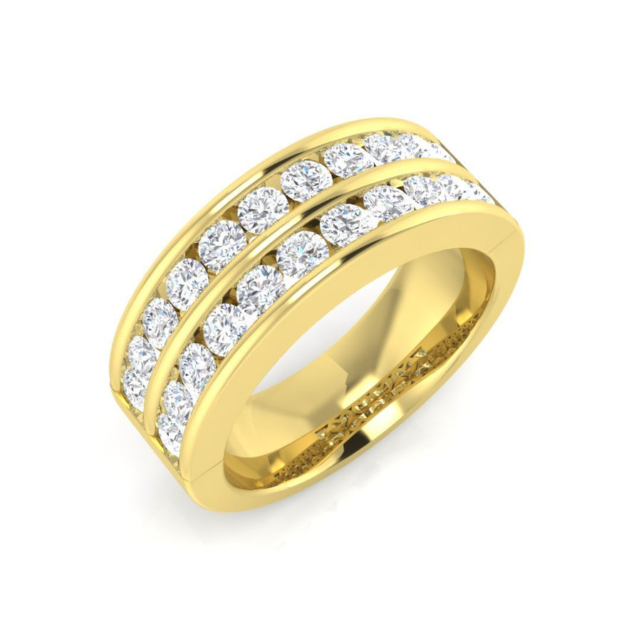 Diamond 22 Stone Eternity Ring 1.00ct F-VS Quality in 18k Yellow Gold - My Jewel World