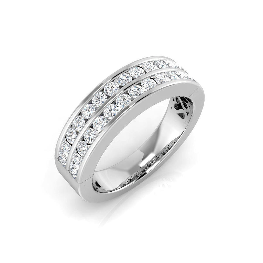 Diamond 26 Stone Eternity Ring 0.50ct F-VS Quality in 18k White Gold - My Jewel World