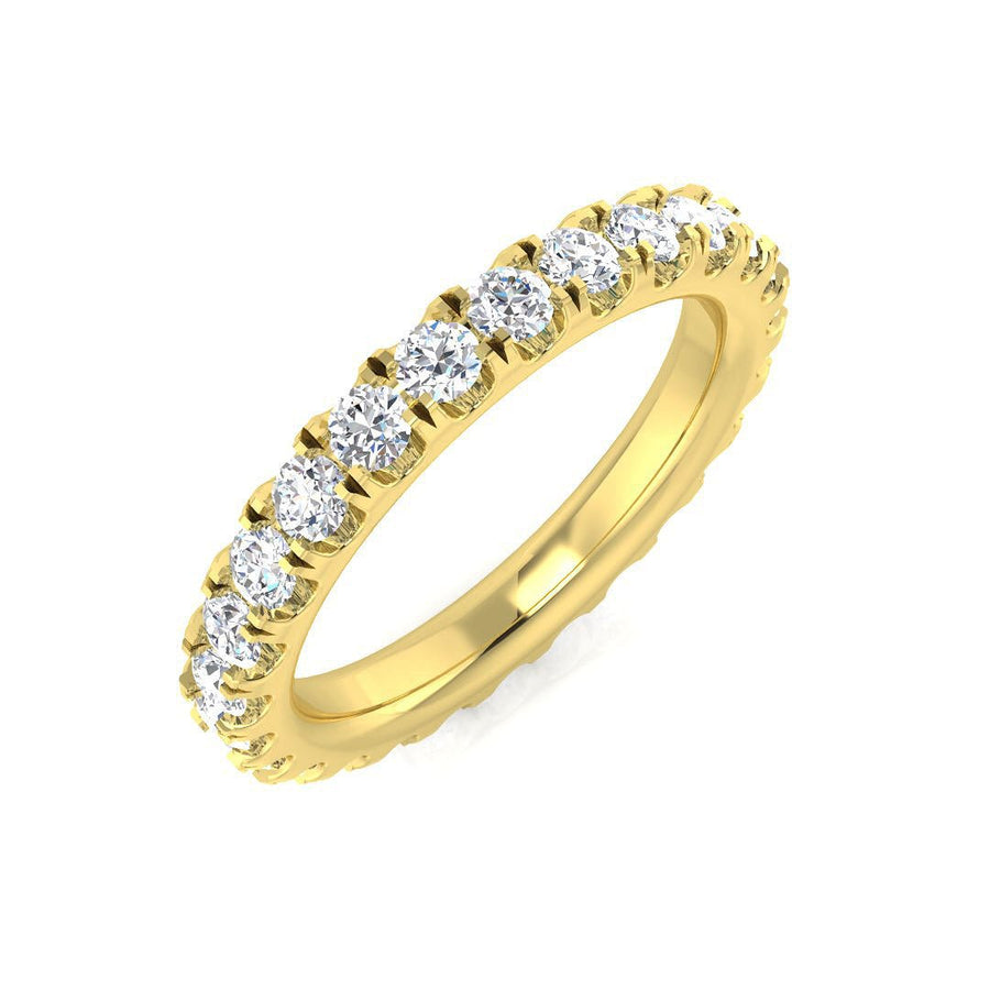 Diamond 28 Stone Full Eternity Ring 1.00ct F-VS Quality 18k Yellow Gold - My Jewel World