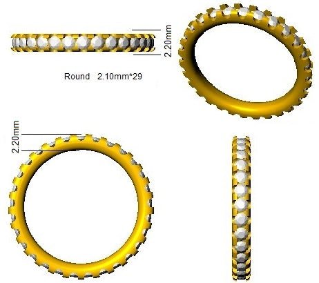 Diamond 30 Stone Full Eternity Ring 0.75ct F-VS Quality 18k Yellow Gold - My Jewel World