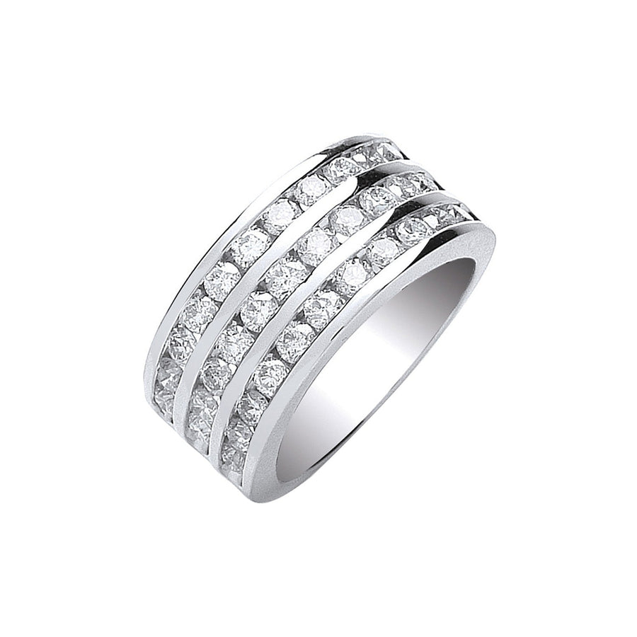 Diamond 33 Stone Eternity Ring 1.50ct H-SI Quality in 18K White Gold - My Jewel World